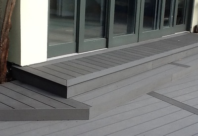 contemporary charcoal decking