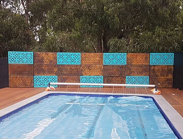 decking in melbourne Blue Check privacy wall